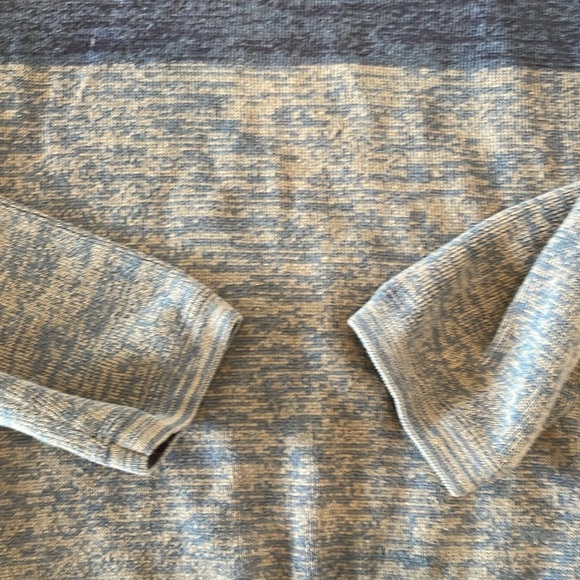 REI Quarter Zip Sweater - Heather Blue Stripes - Small - Picture 2 of 5